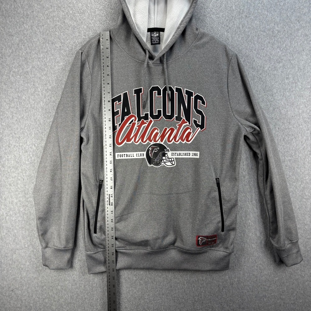 Atlanta Falcons‎ NFL Gray Hoodie Men's Medium Fleece Lined - Picture 6 of 8